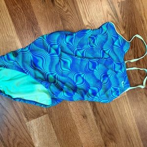 Nike Blue and Green One Piece Swimsuit | 6